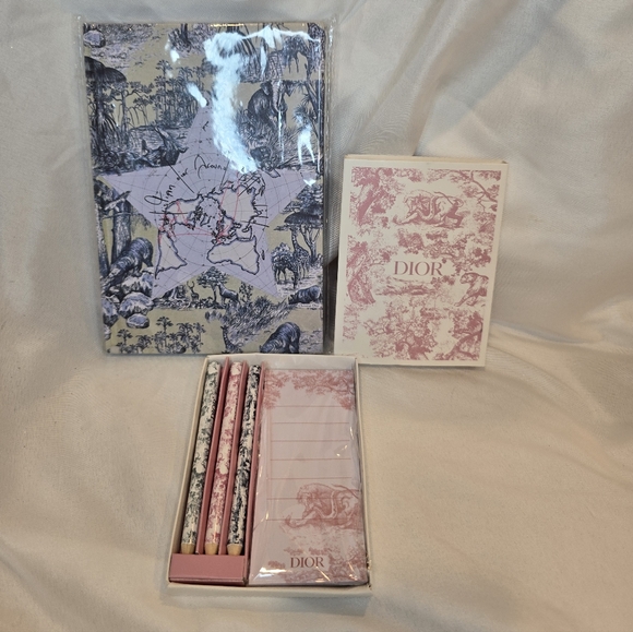 Dior Stationary Set Notebook And Colored Pencil Notepad Nwt